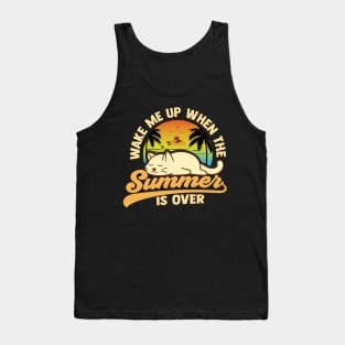 Wake me up when summer is over cat sleeping Tank Top